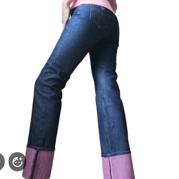 Fiorucci Denim - New Fiorucci Women's Straight Leg Jeans with Pink Accents.